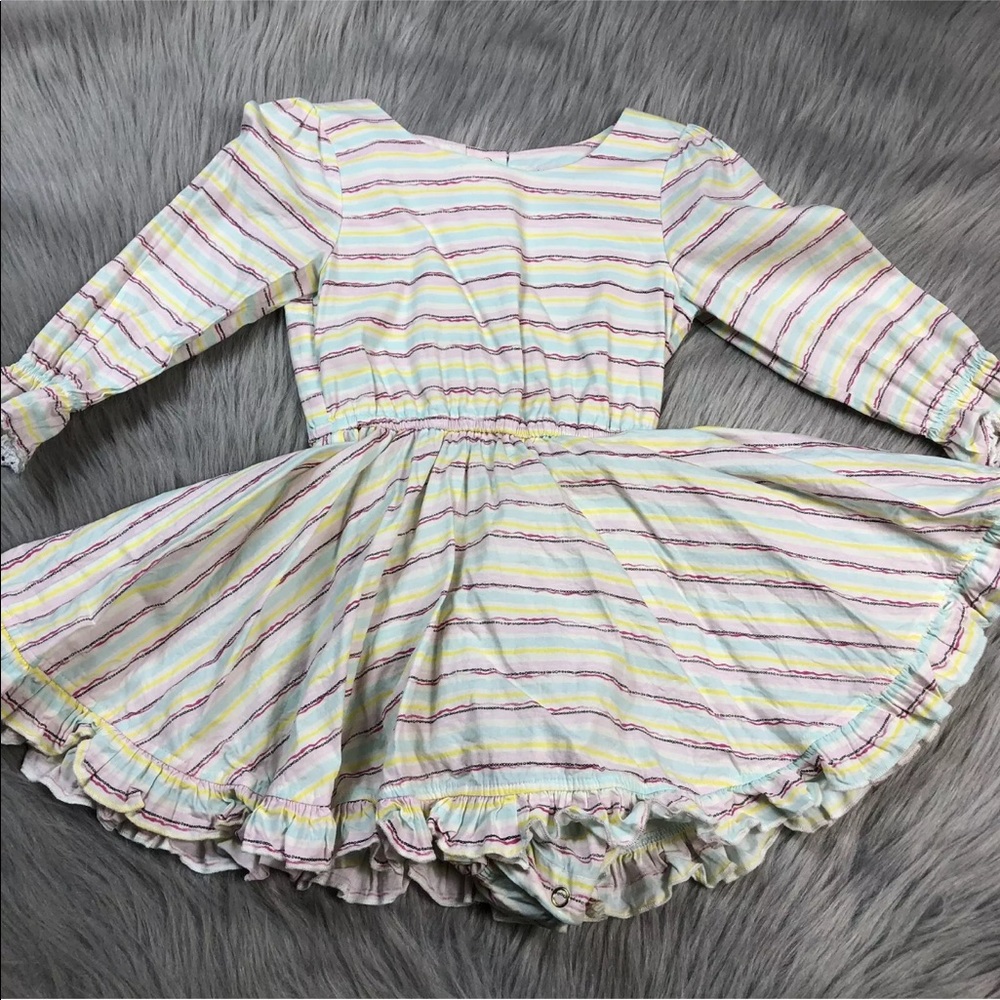 Little Minis Toddler Girls 4T Rainbow Stripe Dress With Bloomers
